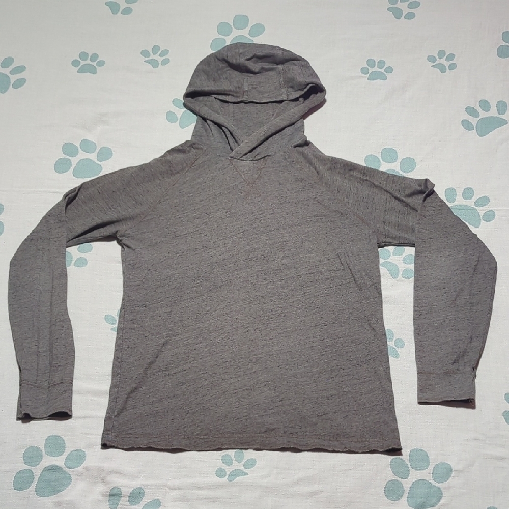 Velvet Gray Pullover Sweater with Hood